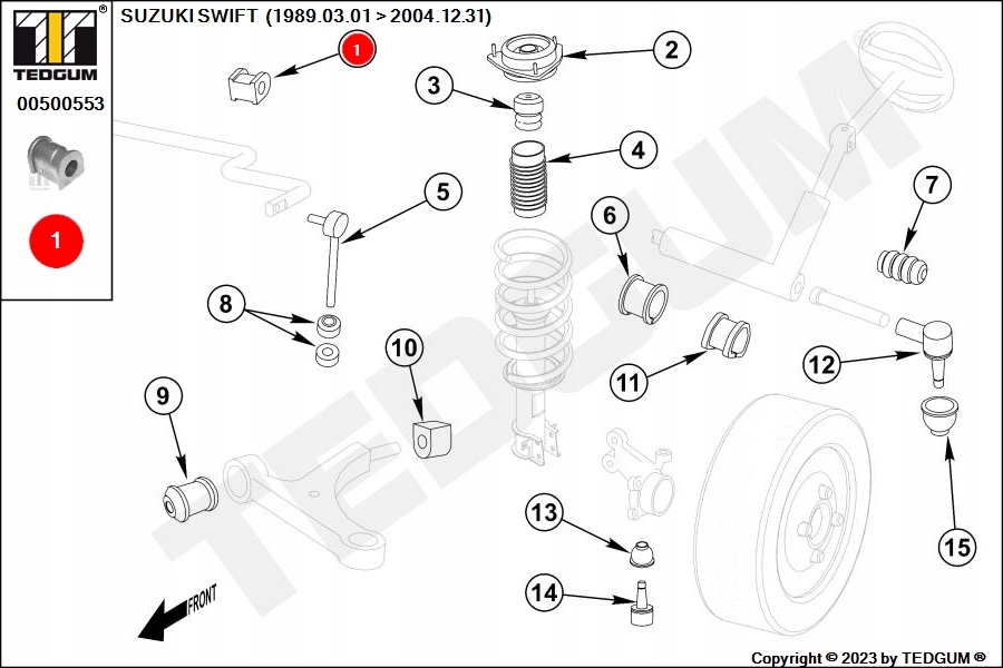 фото №14, Tedgum 00500553 підвіска, стабілізатор