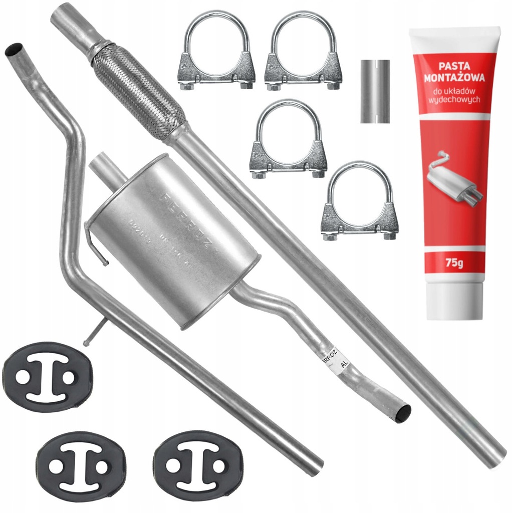 фото №1, Набір гасник + труба fiat panda ii 2 1.2 44 kw 2003-2012 хетчбек