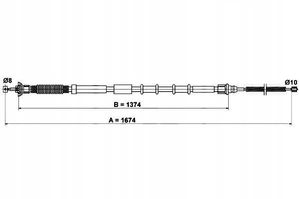 фото №1, Ate трос гальма ручного fiat grande punto punto