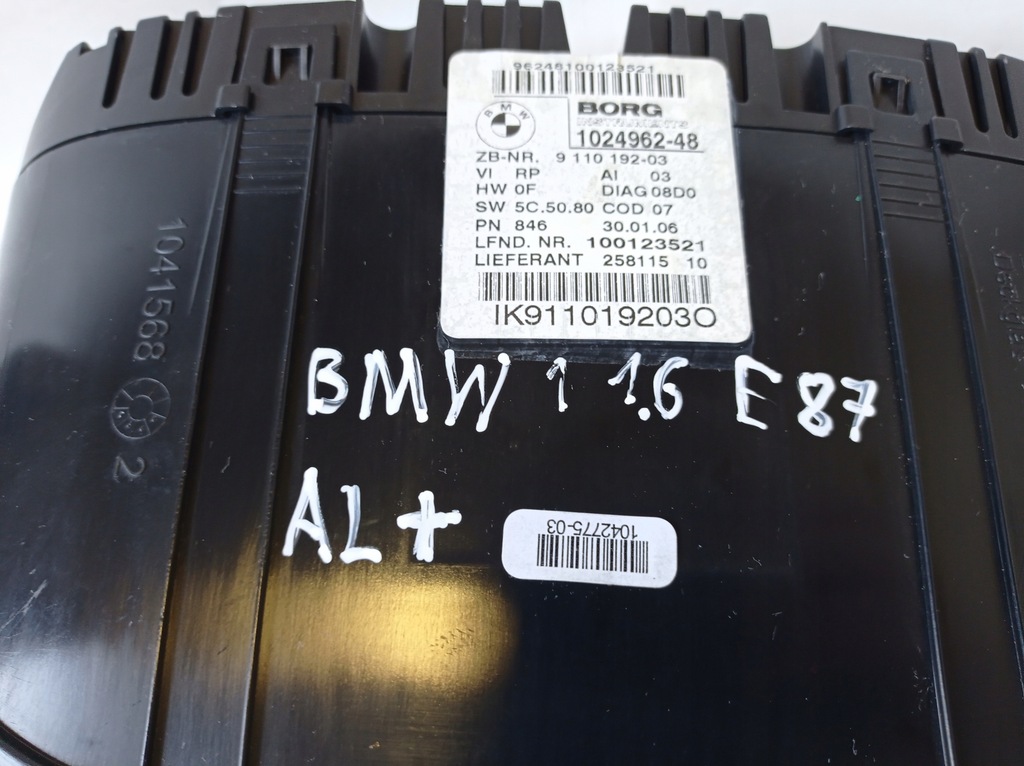 фото №5, Лічильник прилади bmw 1 e87 1.6 uk 9110192