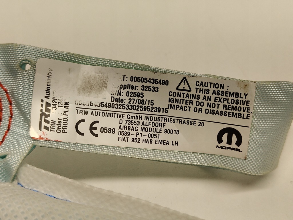 фото №3, Alfa romeo giulia шторка безпеки ліва подушка безпеки оригінал 2016-