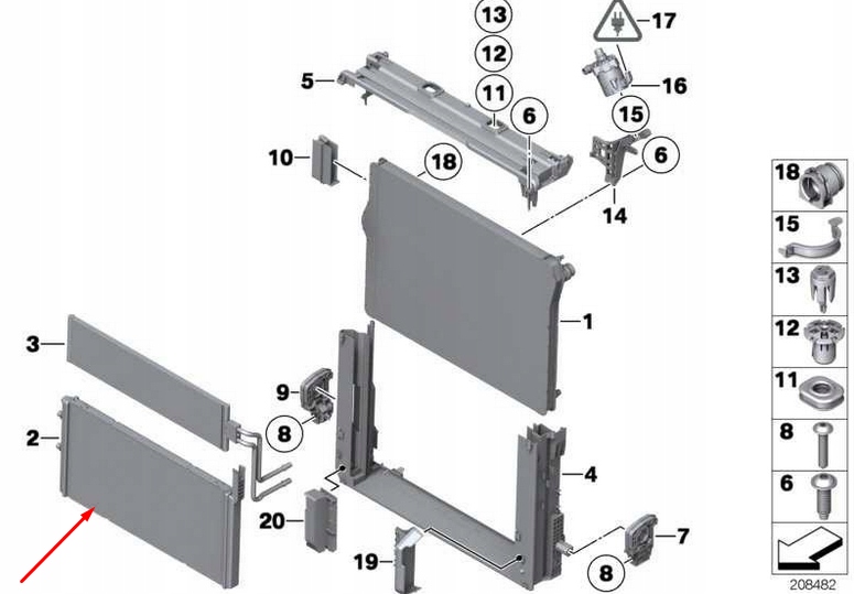 фото №2, Bmw 6 f12 cooling радиатор 17117601832 7601832