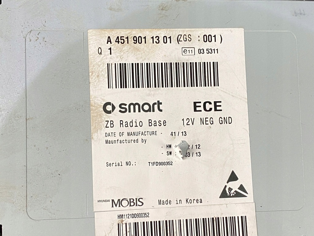 фото №4, Smart forfour w451 радіо заводський a4519011301