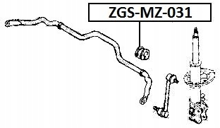 фото №2, Гумовий елемент тяга стабілізатора перед 2szt mazda mpv lw 99-06