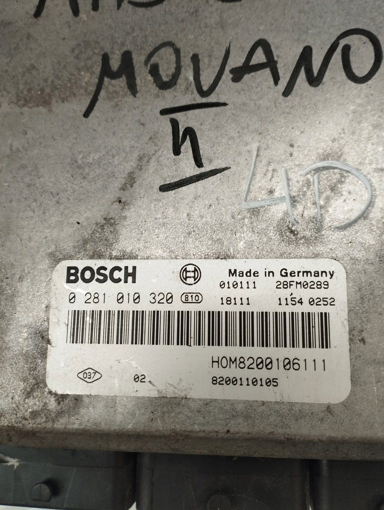 фото №9, Renault master 2 ii movano a блок управления бортовой компьютер двигателя 0281010320