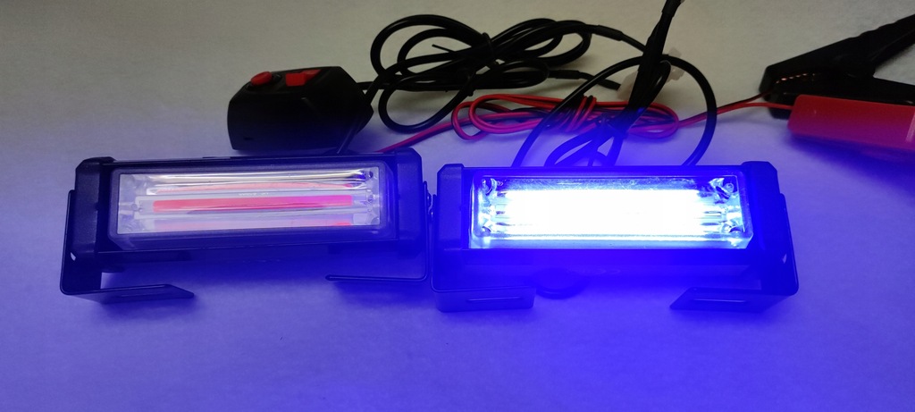 фото №9, Лампа błyskowa stroboskop красный niebieski 2szt набор 2 лампы блок управления