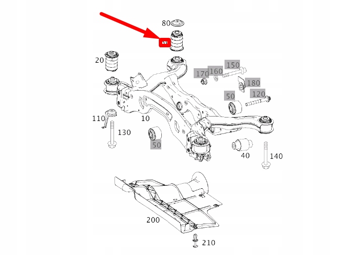 фото №2, Mb cla c117 rear axle subframe rear insulator кронштейн a2463510600