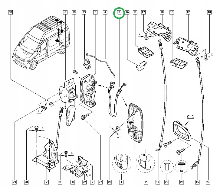 фото №8, Трос тягa замка двері renault trafic ii задня 8200148264 8465000qac