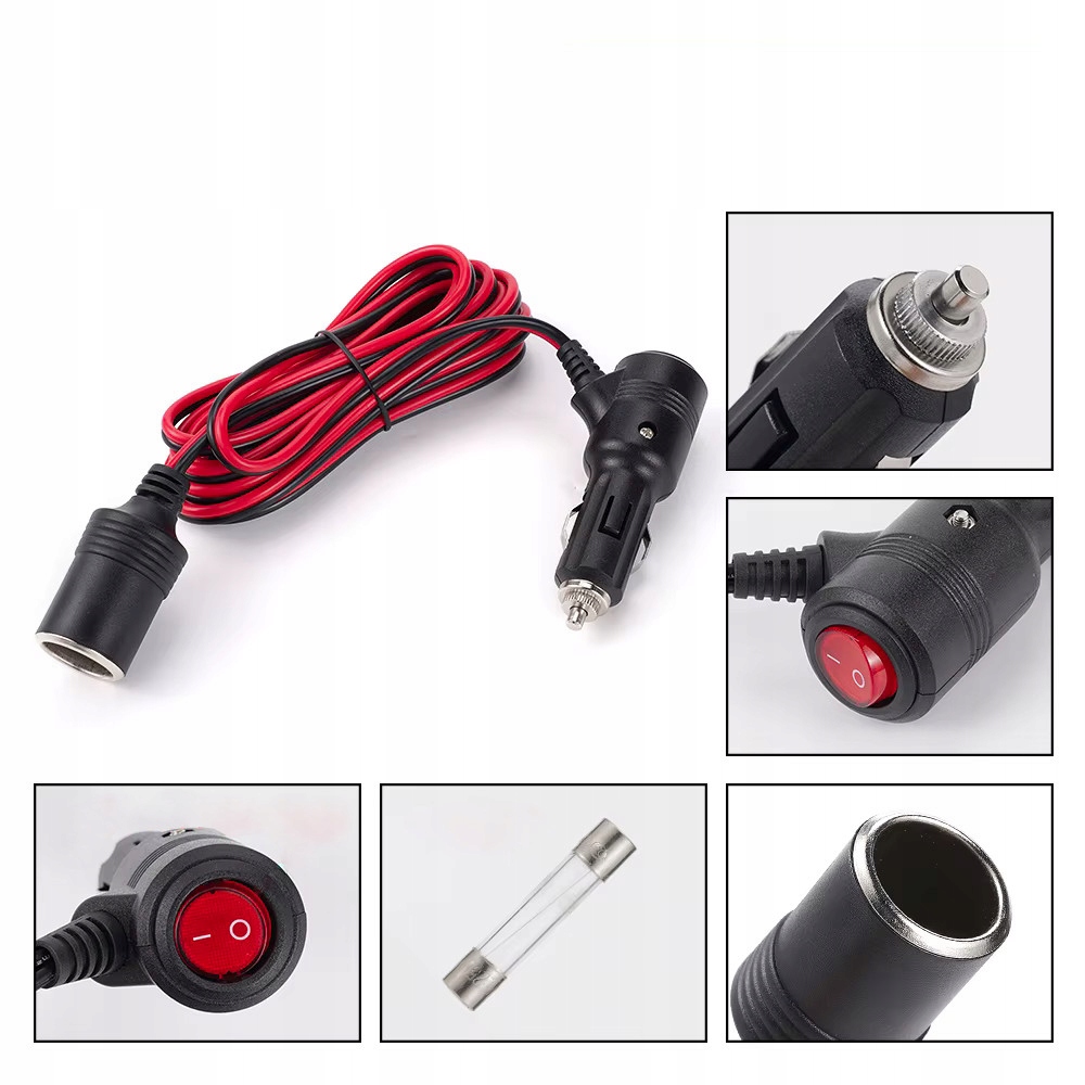 фото №6, Przedłużacz разъём прикуривателя 4m 15a с выключатель штекер разъём solidny