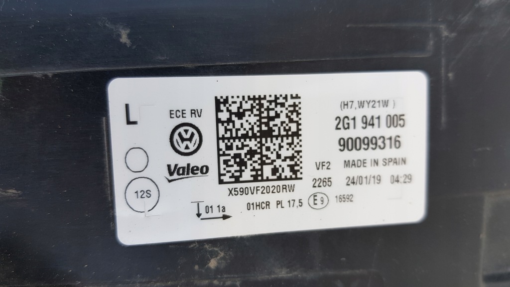 фото №12, Volkswagen оригинальный номер 2g1941005 фара