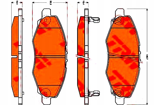 фото №2, Гальмівні колодки гальмівні toyota перед hi-lux trw
