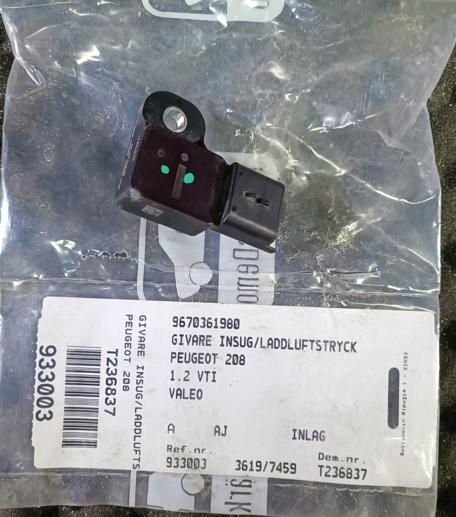 фото №1, 9670361980 peugeot 208 датчик map