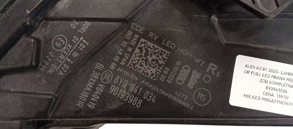 фото №11, Audi a3 8y 2020- лампа права передня full led 8y0941034
