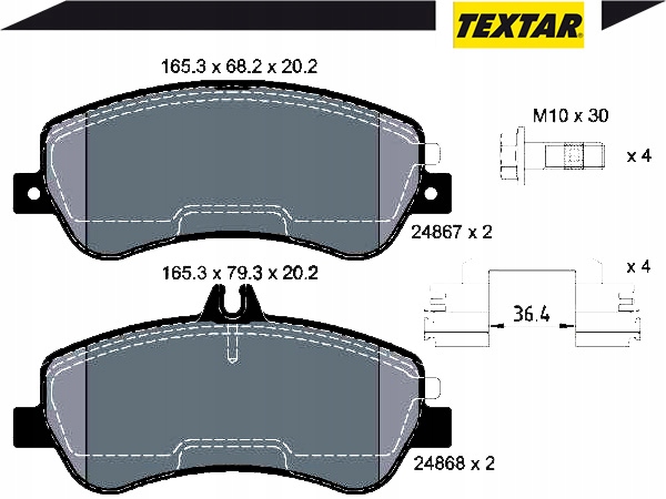 фото №11, Textar 2486701 набор тормозных колодок тормозных, тормоза дисковые