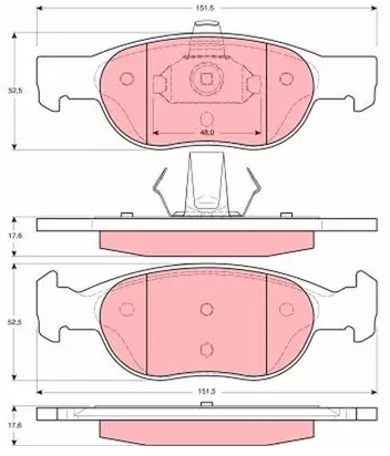 Гальмівні колодки гальмівні requal rbp180 fiat punto перед Ціна