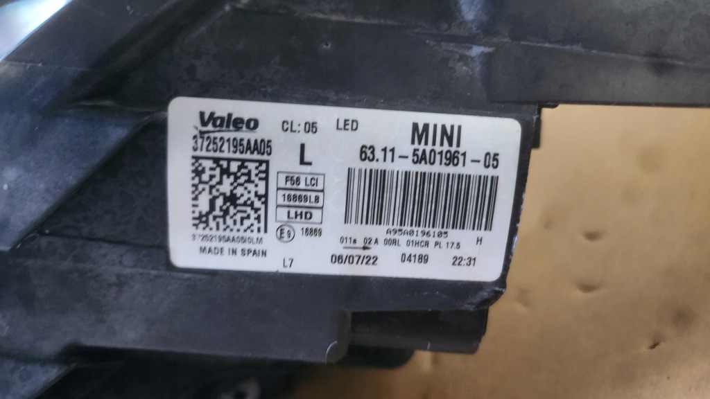 Mini one f55 f56 рестайлінг  lci 2018+ фара ліва перед full led 5a01961-05 Київ