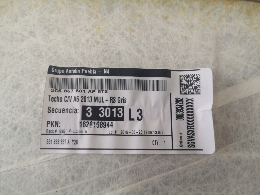 фото №7, Vw jetta 2016 r потолок 5t5