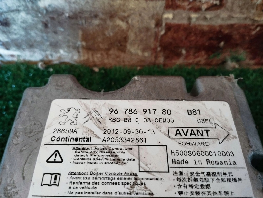 фото №3, Модуль подушек датчик подушка безопасности 9678691780 citroen ds5 2013 rok