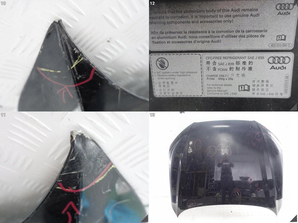 фото №11, Audi a8 s8 d4 4h0 09-13 капот крышка двигателя