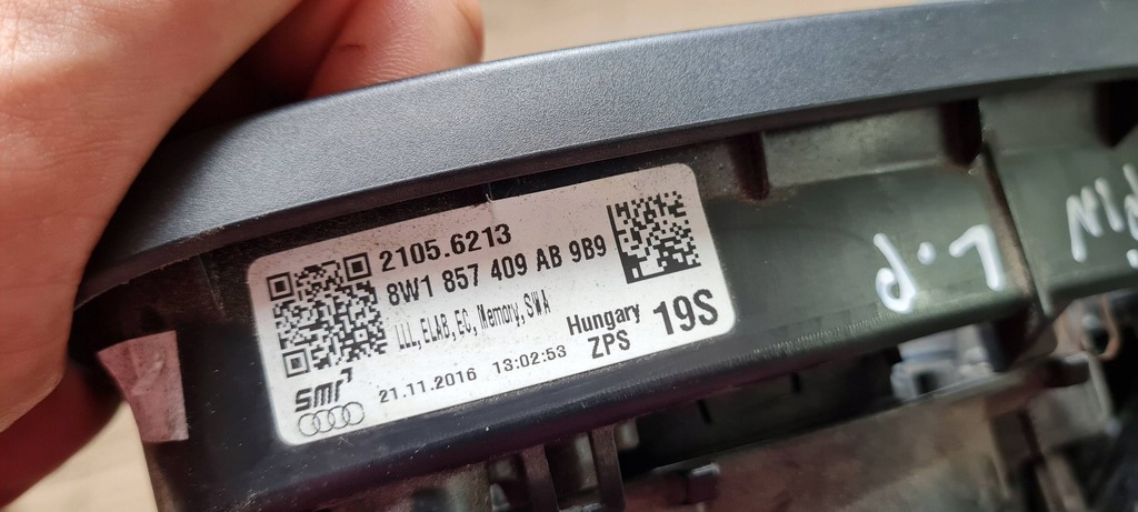 фото №16, S4 b9 8w a4 зеркало левая левый перед складной ассистент 15pin 8w1857409ab