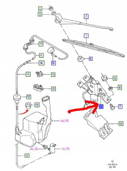 фото №1, Моторчик розпилювача скло перед ford escort 95-
