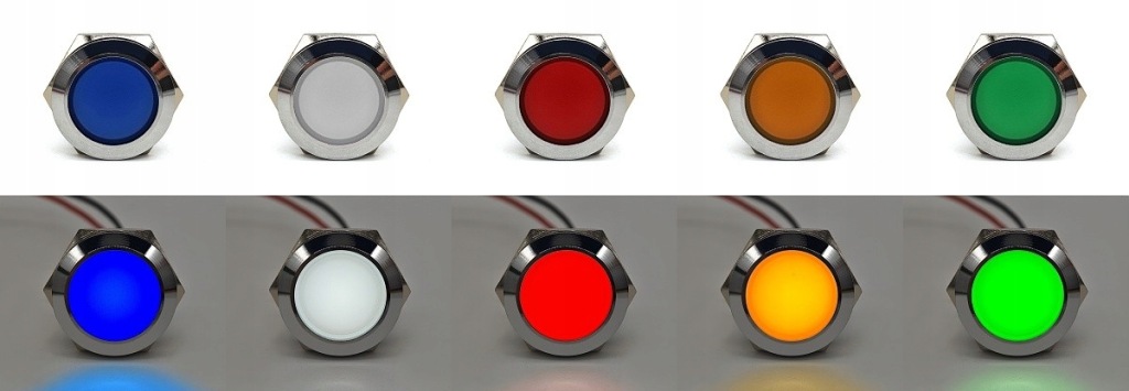 Лампа управления, индикатор led 22mm czerwona 12v Цена