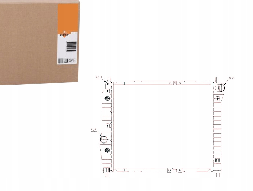 фото №1, Nrf53638 радиатор двигателя chevrolet aveo / kalos