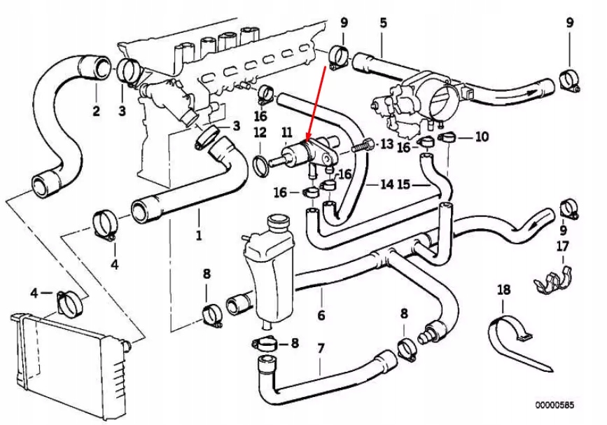 Bmw 3 e36 термостат допоміжний 13541730682 1730682 2.5 бензин 141kw oem Доставка