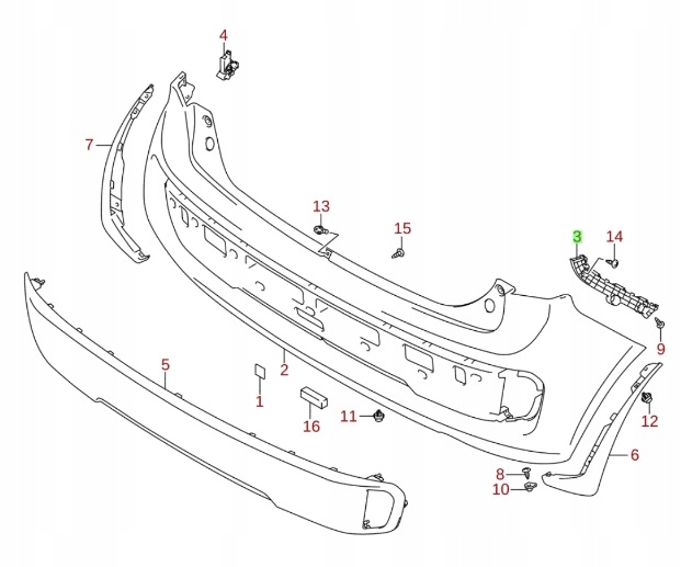 фото №11, Suzuki ignis iii 2017-ślizg бампера задня правий
