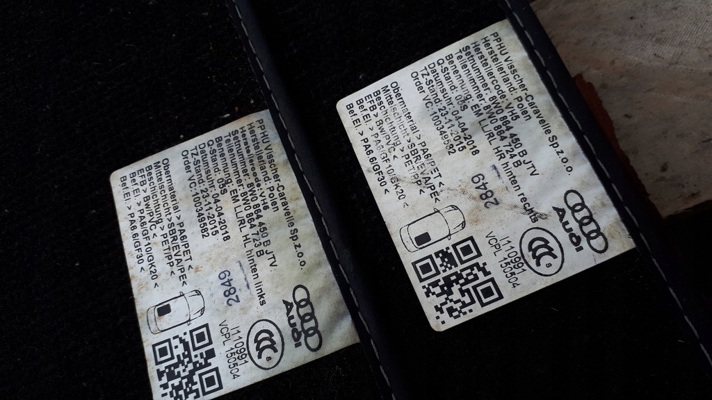 фото №9, S4 b8 a4 b9 коврик коврики велюровые задняя 2x