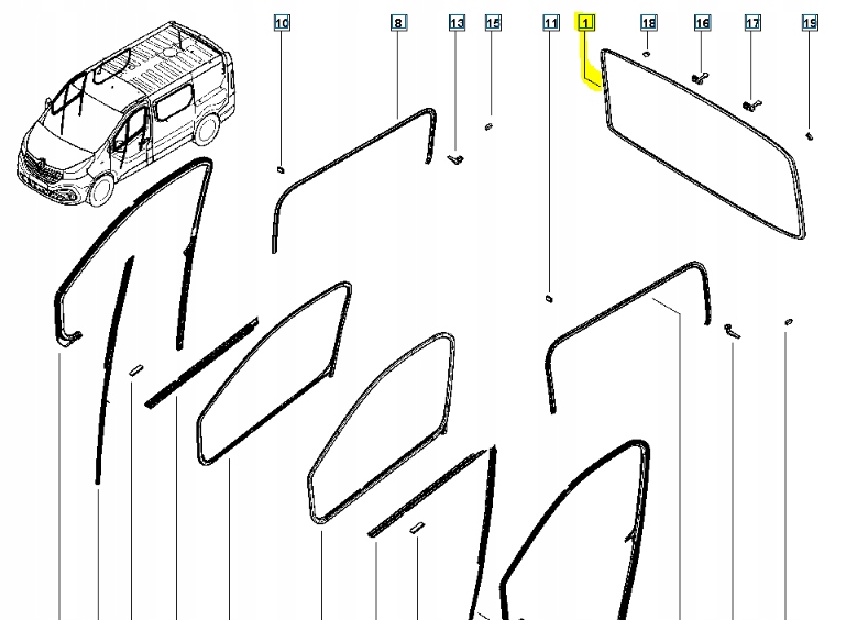 фото №6, Прокладка стекло задняя renault trafic iii оригинальный номер 903104130r