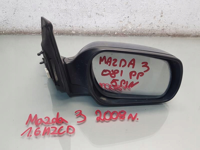 фото №1, Зеркало правое 5 pin mazda 3 i bk