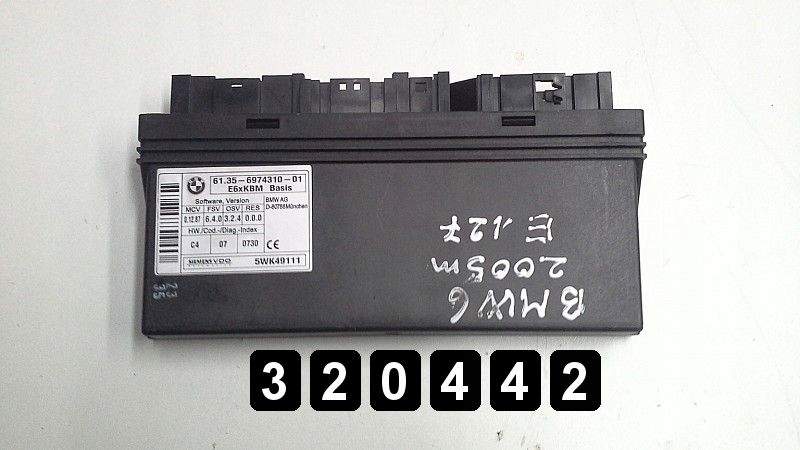 фото №1, 2005 bmw 6 series ecu 5wk49111