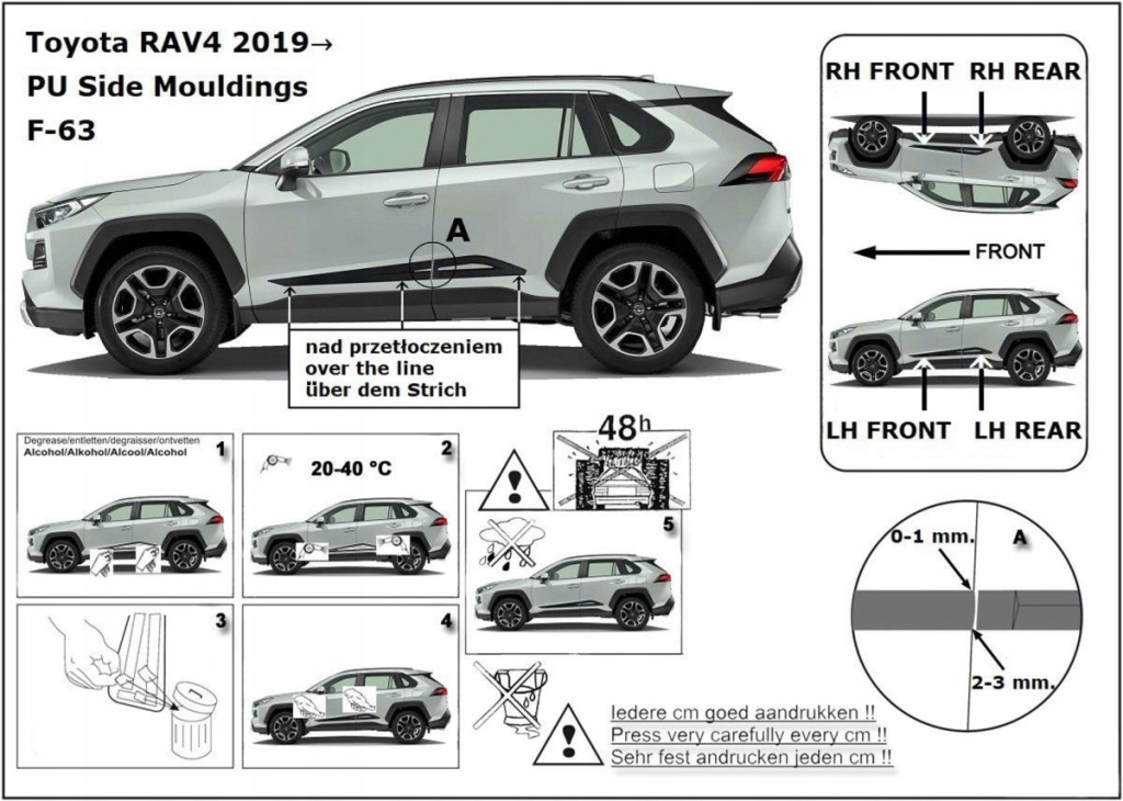 фото №3, Накладки боковой toyota rav4 v, 2018-