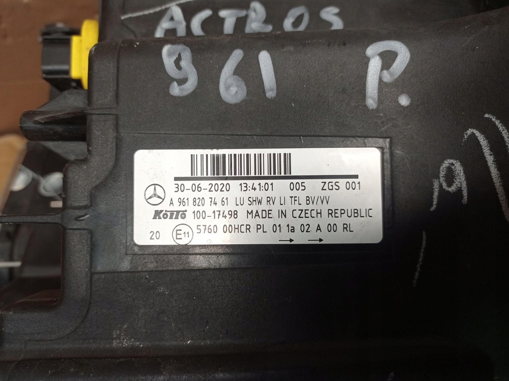 фото №9, Лампа фара правый mercedes actros w961 eur