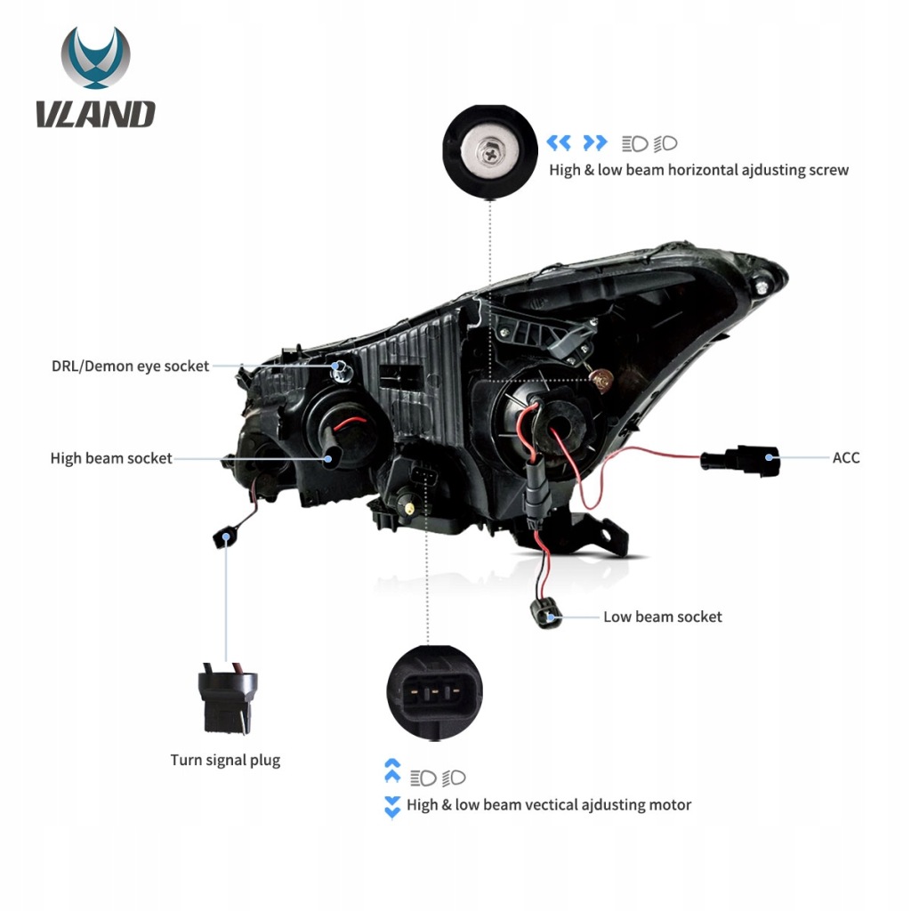 фото №7, Honda accord viii версия usa 2008-12 лампа лампы перед led vland na europę