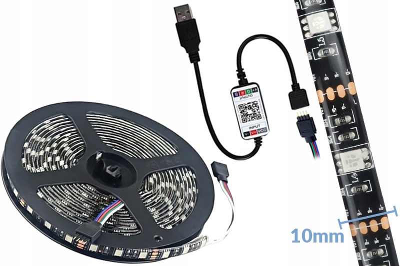 фото №14, Ремінь стрічка led rgb na usb poświetlenie pod ноги do салону автомобіля 5m