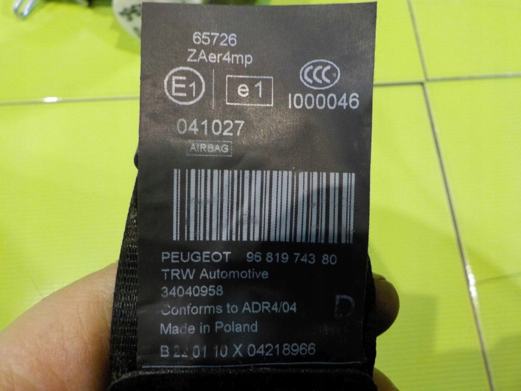 фото №5, Peugeot 3008 i 09-13 pas безопасности правый перед 9681974380