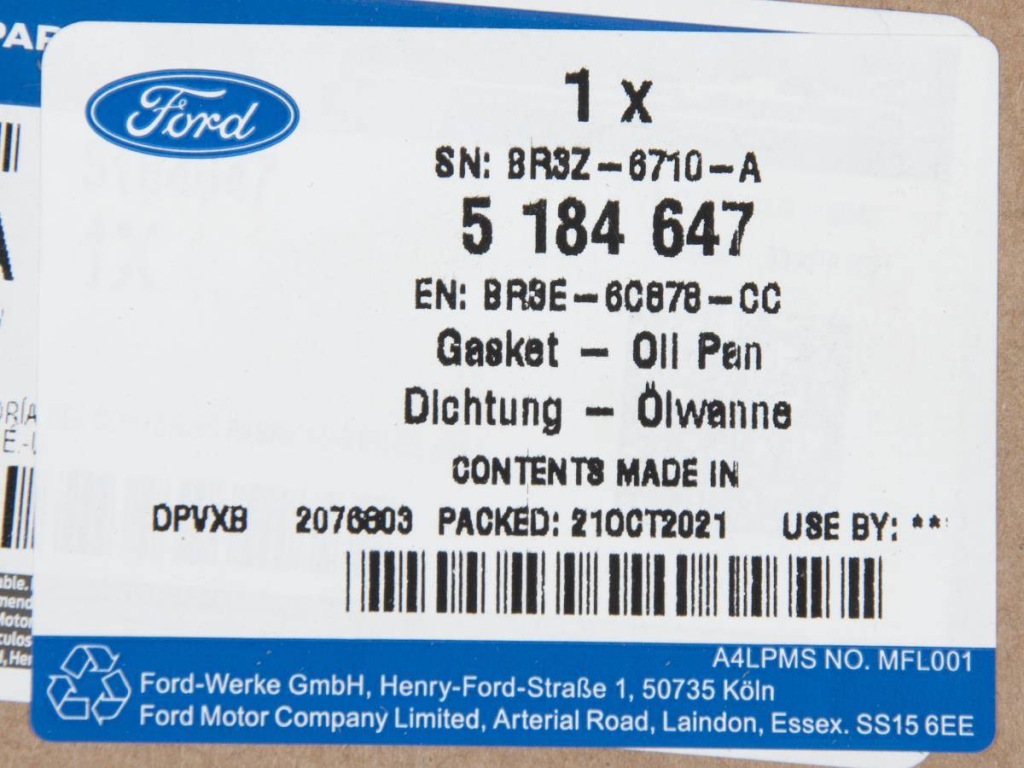 Купить Прокладка картера масляный 5.0 mustang 15-23 ford oe_ 5184647 _ br3e-6c878-cc
