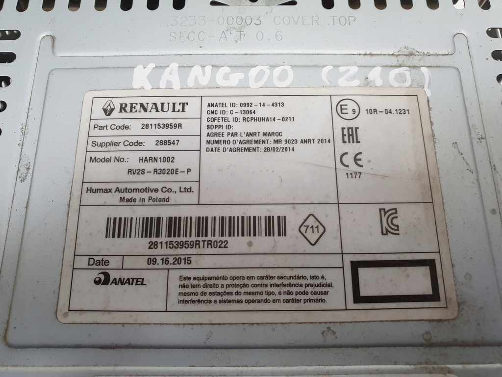 фото №3, Renault kangoo ii iii citan радио cd радиопроигрыватель 281153959r