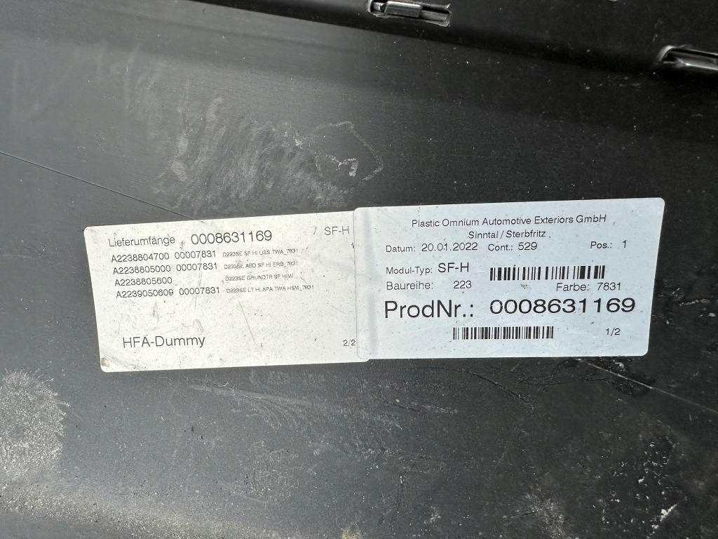 фото №9, Бампер задняя задний mercedes s klasa w223 2020- a2238855000 + хром liswy cał