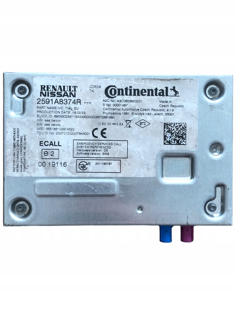 фото №9, Renault captur модуль блок управления радио навигации 2591a8374r