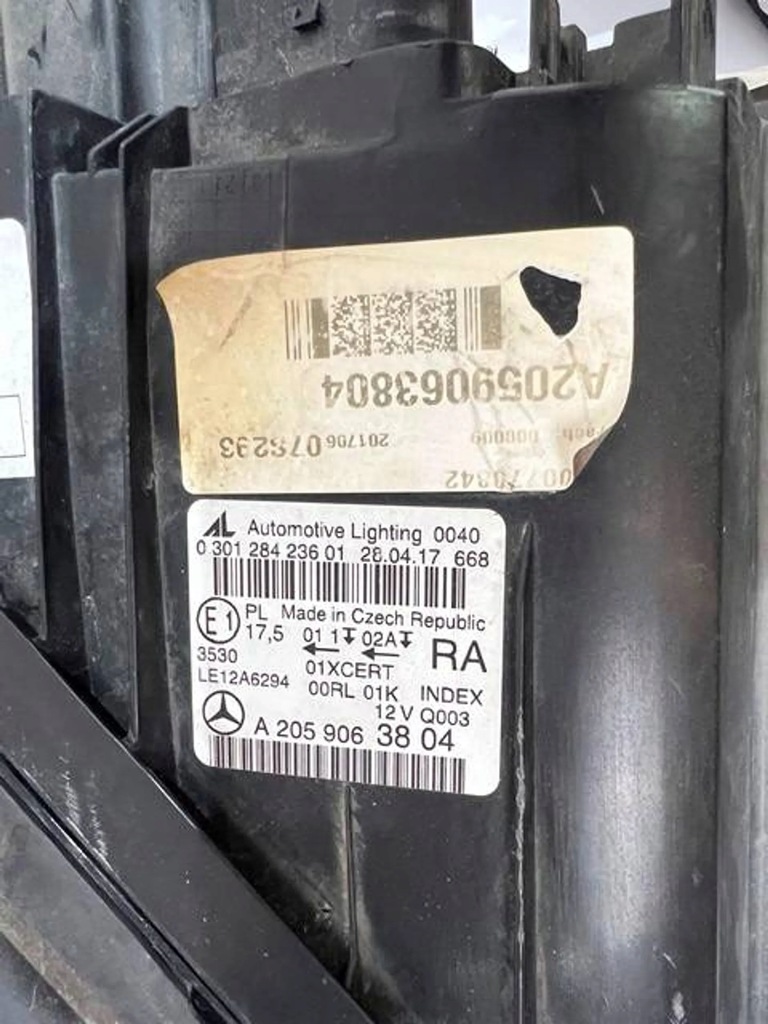 фото №9, Mercedes c-klasa w205 лампа лампы led гибрид