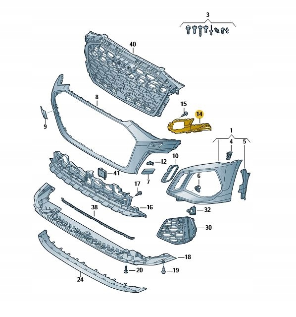 фото №1, Element замыкающий бампера передний левый audi a3 rs3 8y оригинал aso