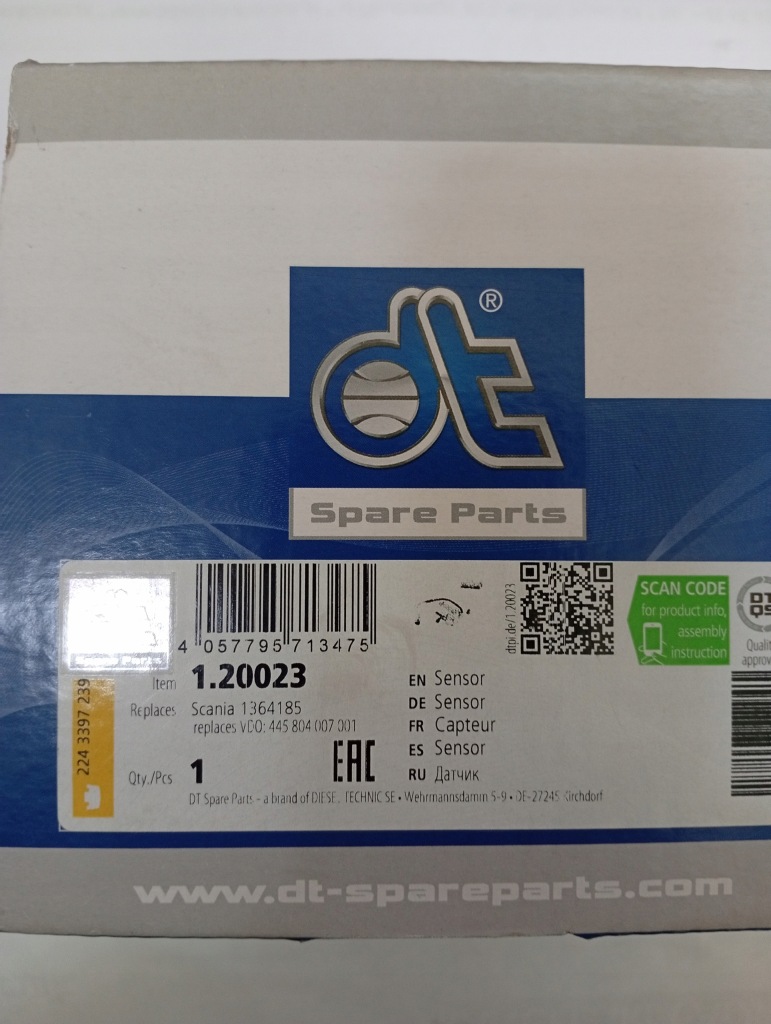 Потенціометр педалі газу scania 124 датчик 1364185 Оригінал