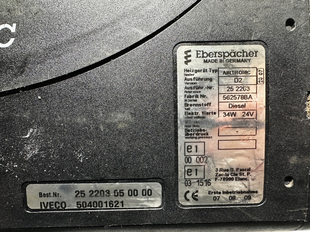 фото №5, Обогреватель стояночный webasto airtronic d2 iveco stralis euro 5