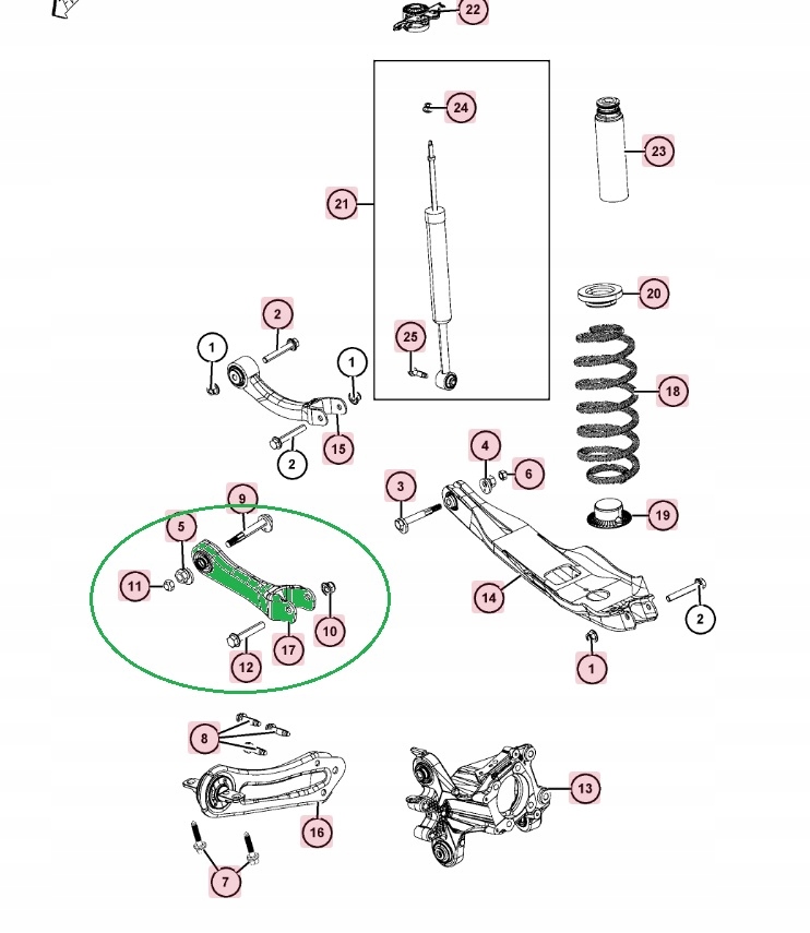 фото №3, Рычаг задняя jeep cherokee kl 2014 - 5090099ac