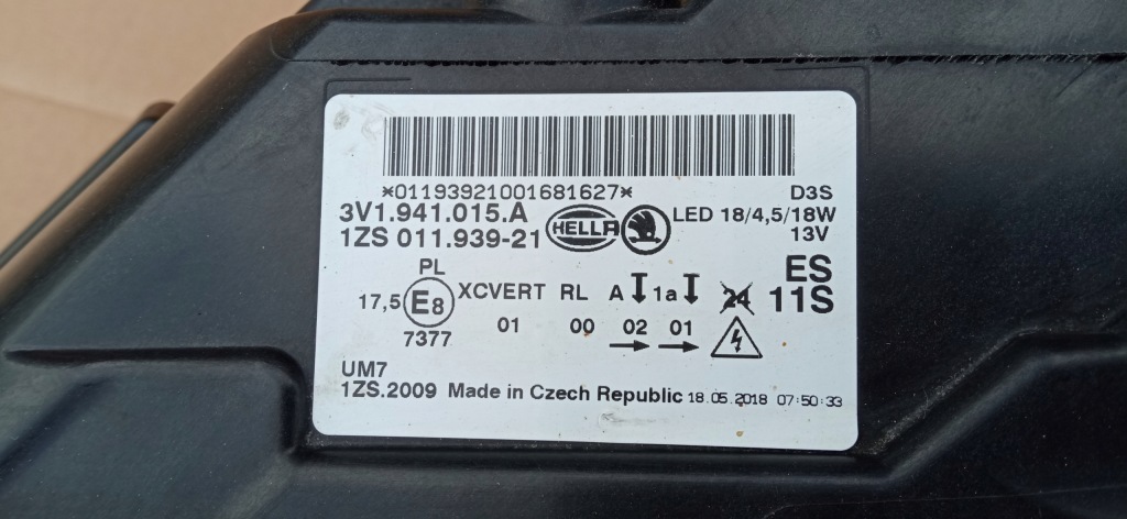 Skoda superb 3 3v 15- фара фара левый перед ксенон led 1zs011939-21 в Украине