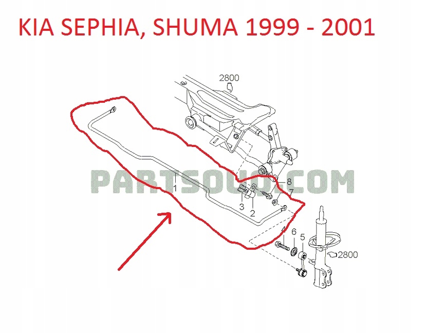 фото №5, Стабілізатор задній sephia, shuma 1999-2001 0k2nc28151a