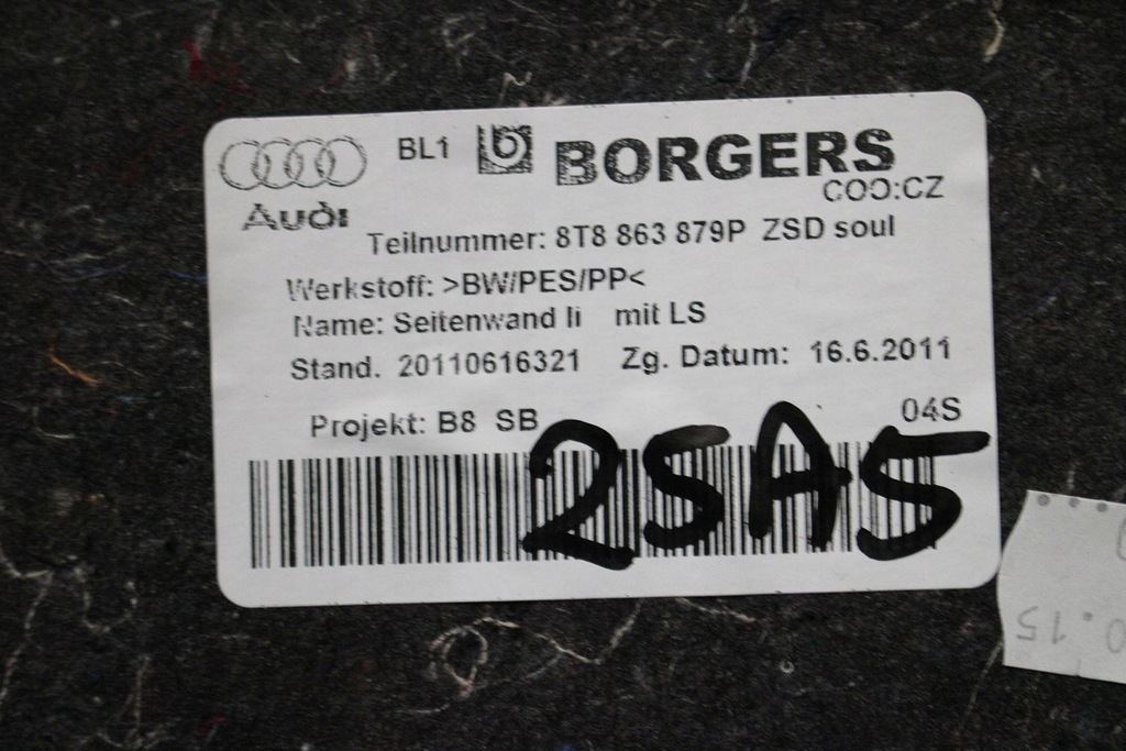 фото №7, Audi a5 sportback обшивка коврик обивка багажника 8t8864483 8t8861529 8t08